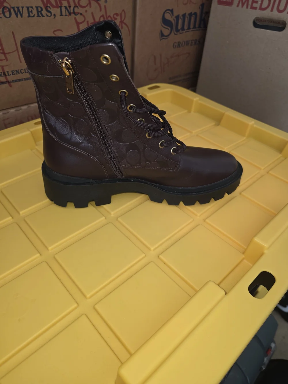 Coach Men’s Brown Leather Combat Boot